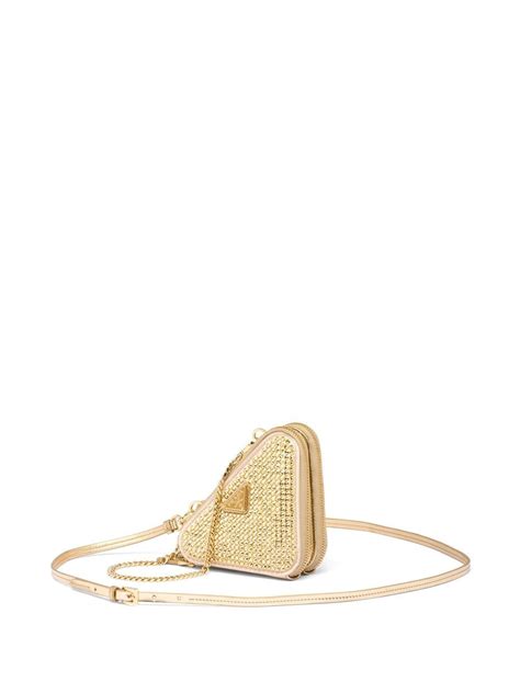 prada triangle bag gold|Prada triangle bag for sale.